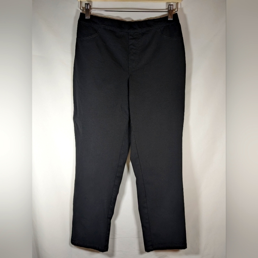 Isaac Mizrahi - Live Black Pull On Stretch Tapered Leg Pants Size 6P
